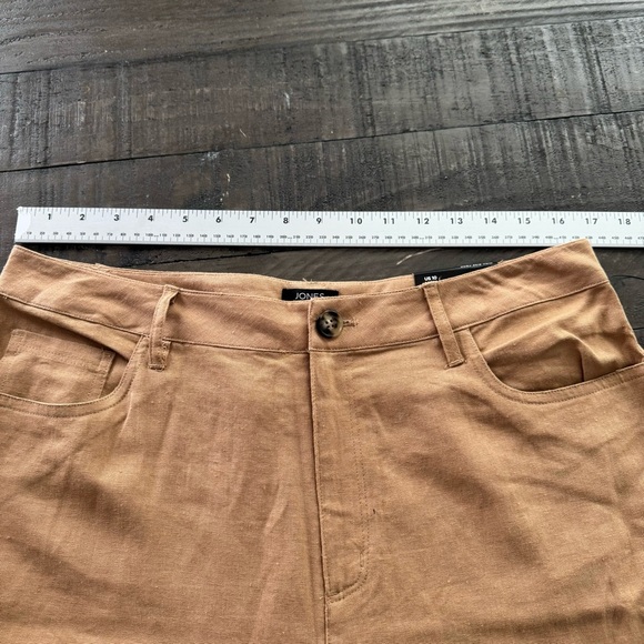 Jones New York Signature Brown High Rise Crop Linen Blend Pants Size 10 NWT - Picture 13 of 14
